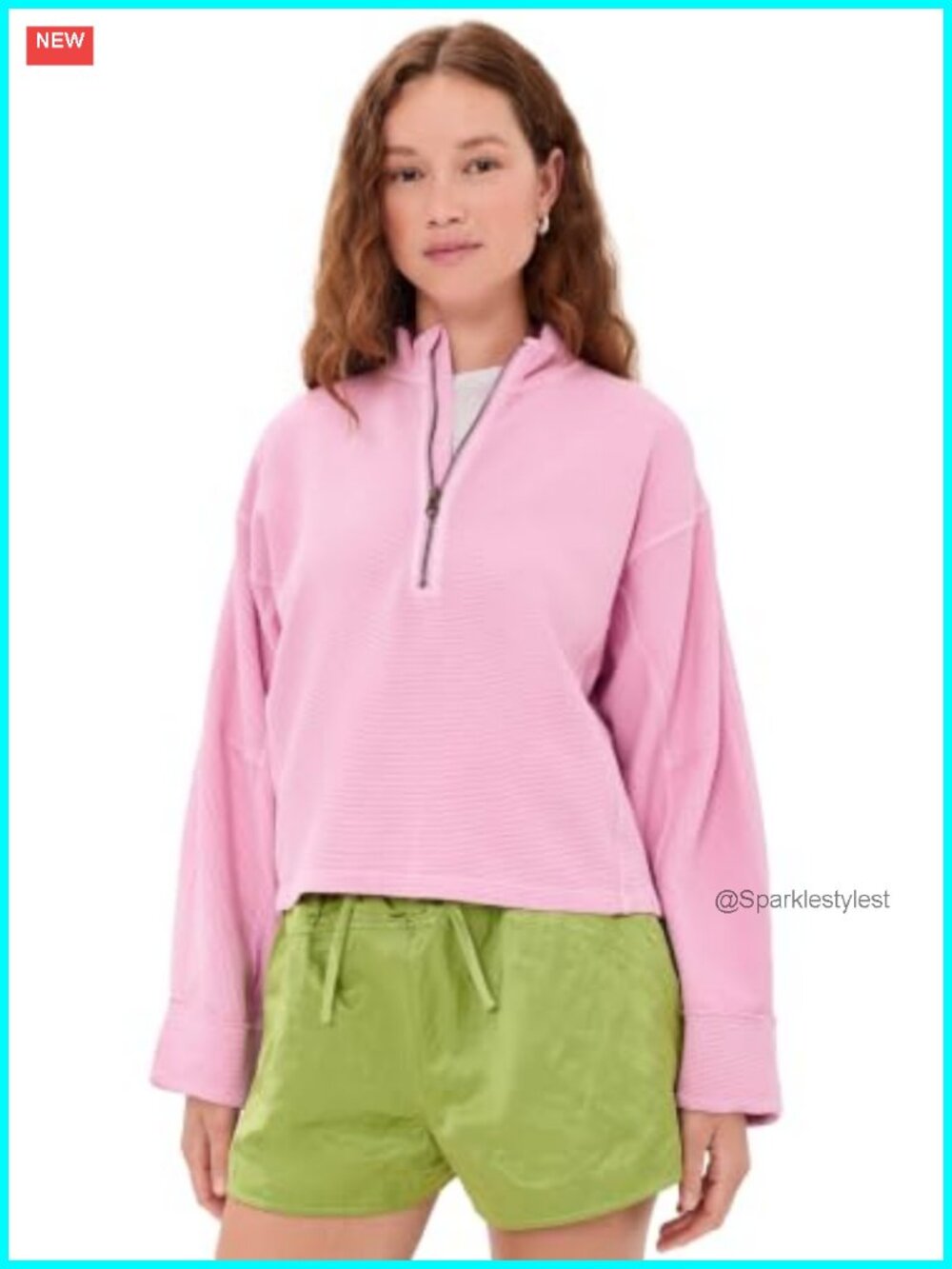 Quarter Zip Sweatshirt Lightweight Ribbed Knit Pullover Womens